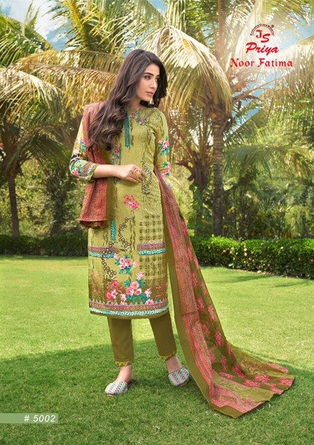 Js Priya Noor Fatima 5 Latest Fancy Collection Of Designer Printed Pure Cotton Dress Material